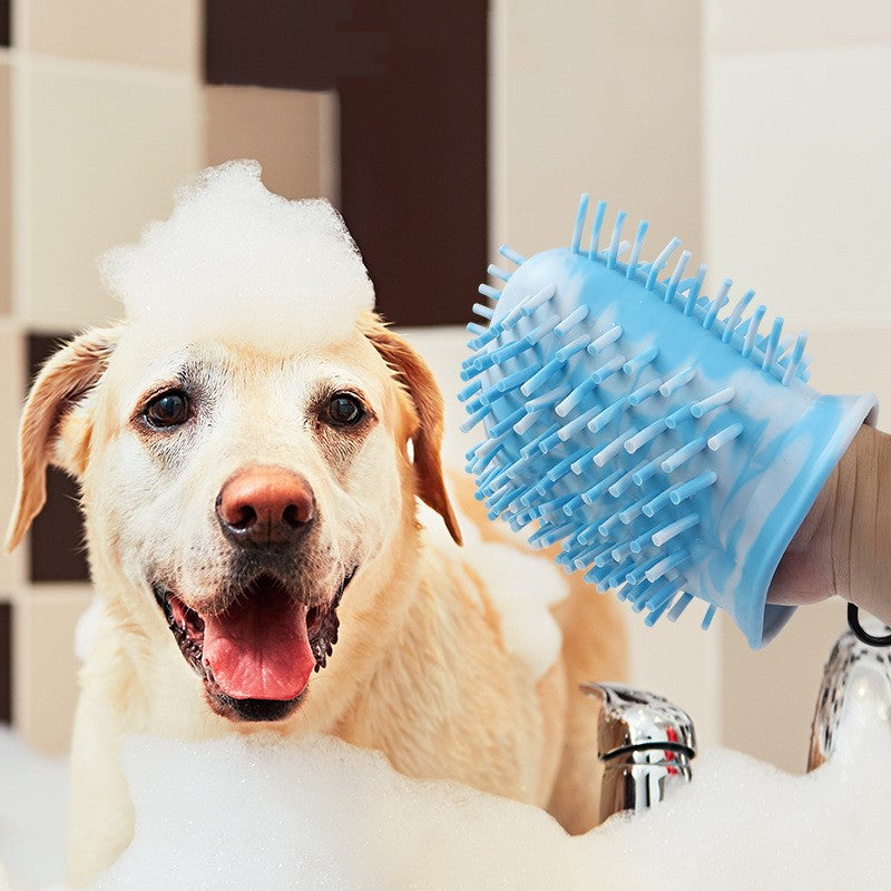 2-in-1 Dog Paw Cleaner Cup – Portable Pet Foot Washer Brush Bucket.