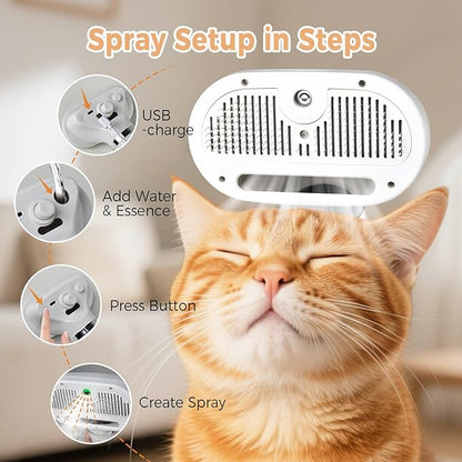 3‑in‑1 Steam Brush – Pet Spray & Hair Removal Comb