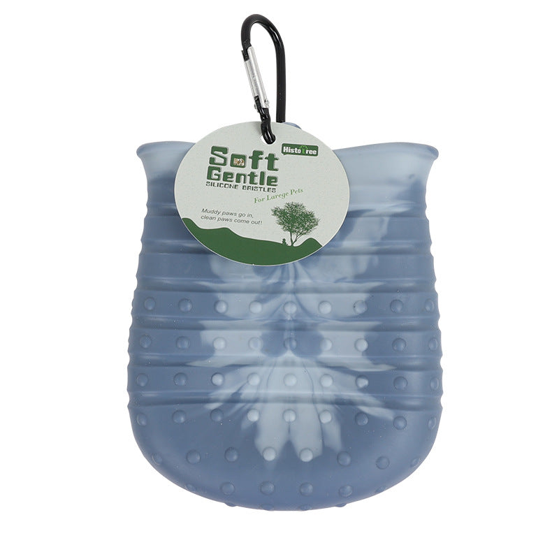2-in-1 Dog Paw Cleaner Cup – Portable Pet Foot Washer Brush Bucket.