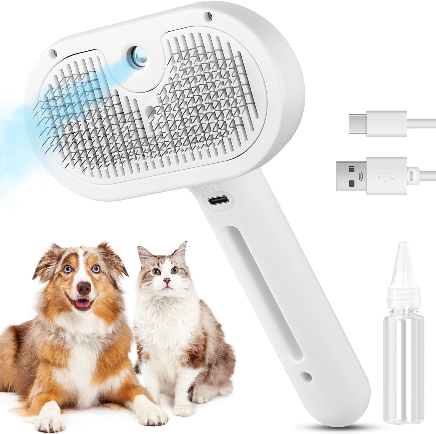 3‑in‑1 Cat Steam Brush – Pet Spray & Hair Removal Comb.