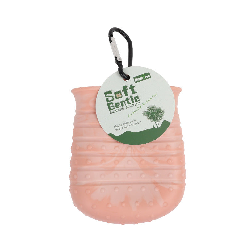 2-in-1 Dog Paw Cleaner Cup – Portable Pet Foot Washer Brush Bucket.
