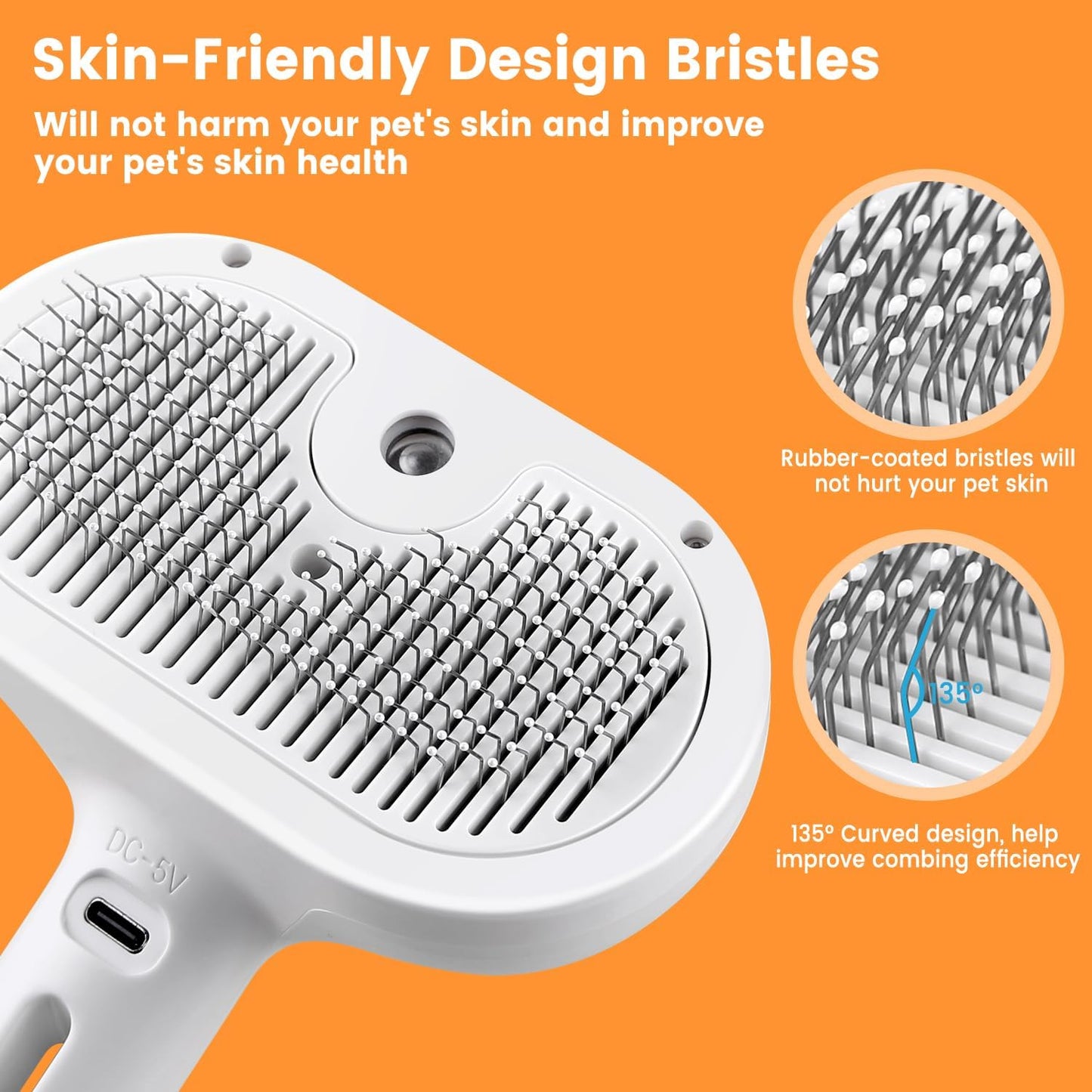 3‑in‑1 Steam Brush – Pet Spray & Hair Removal Comb