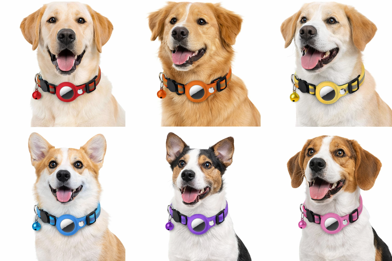 Keep your pet safe with this reflective nylon collar featuring a waterproof AirTag holder. Perfect for cats, dogs, kittens & puppies.