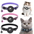 Keep your pet safe with this reflective nylon collar featuring a waterproof AirTag holder. Perfect for cats, dogs, kittens & puppies.