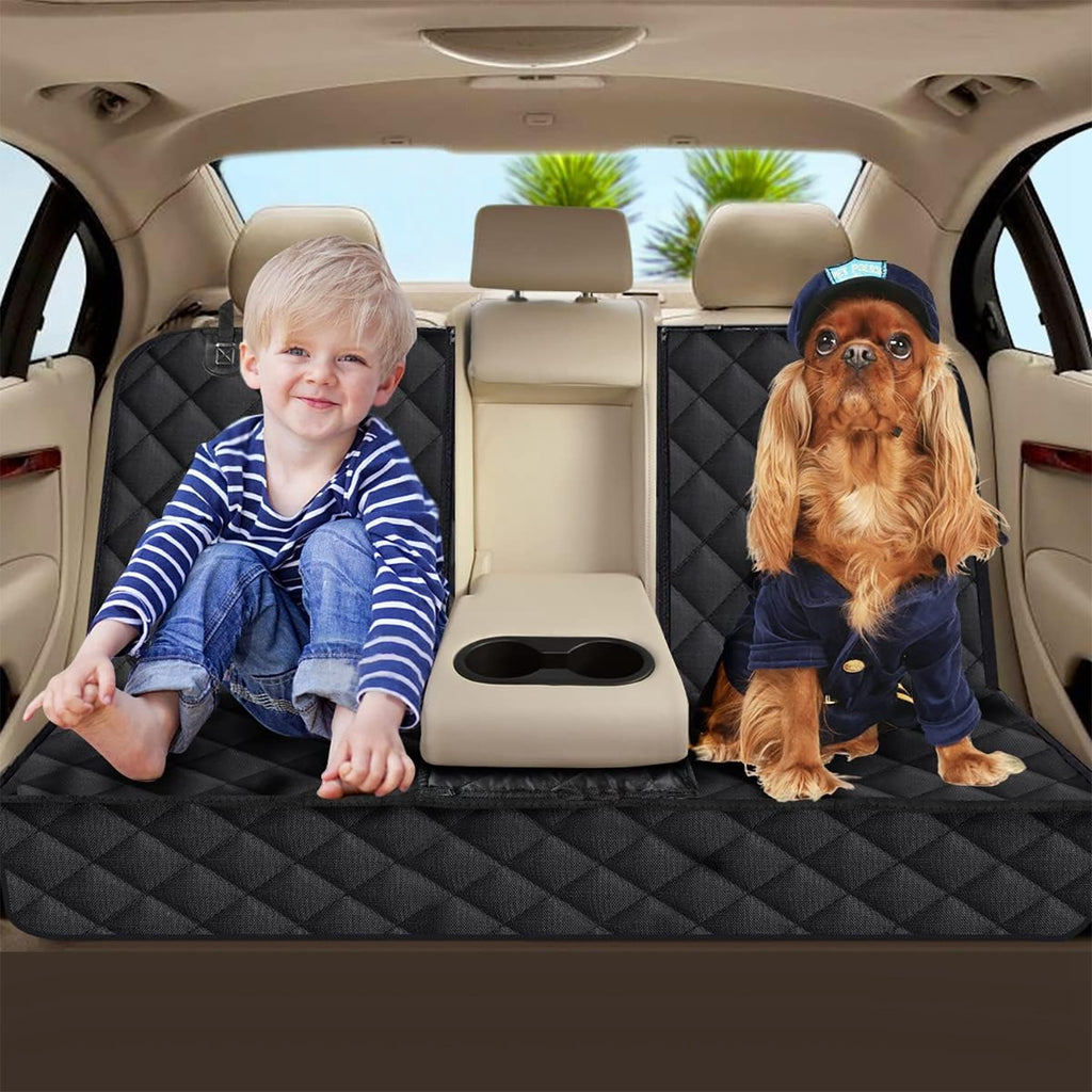 Premium Waterproof Dog Car Seat Cover – Scratch Resistant Back Seat Protector with Safety Belt for SUV & Truck.