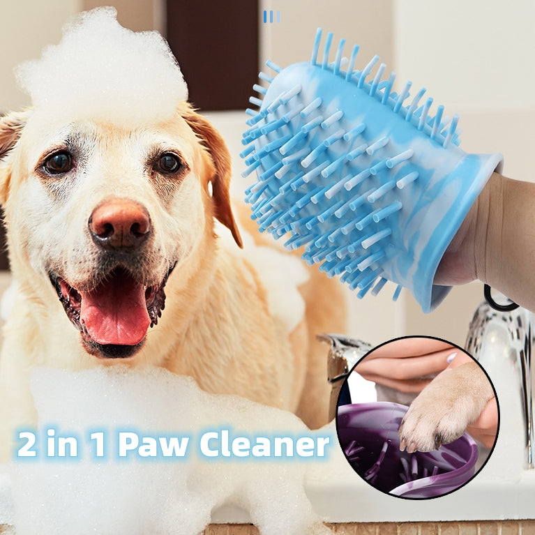 2-in-1 Dog Paw Cleaner Cup – Portable Pet Foot Washer Brush Bucket.