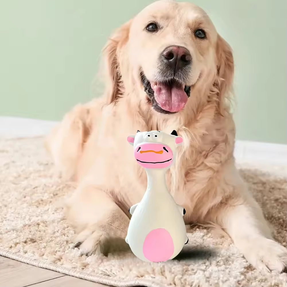 4 pcs Cute Latex Dog Chew Toys with Sound – Interactive Puppy Teething & Dental Health.