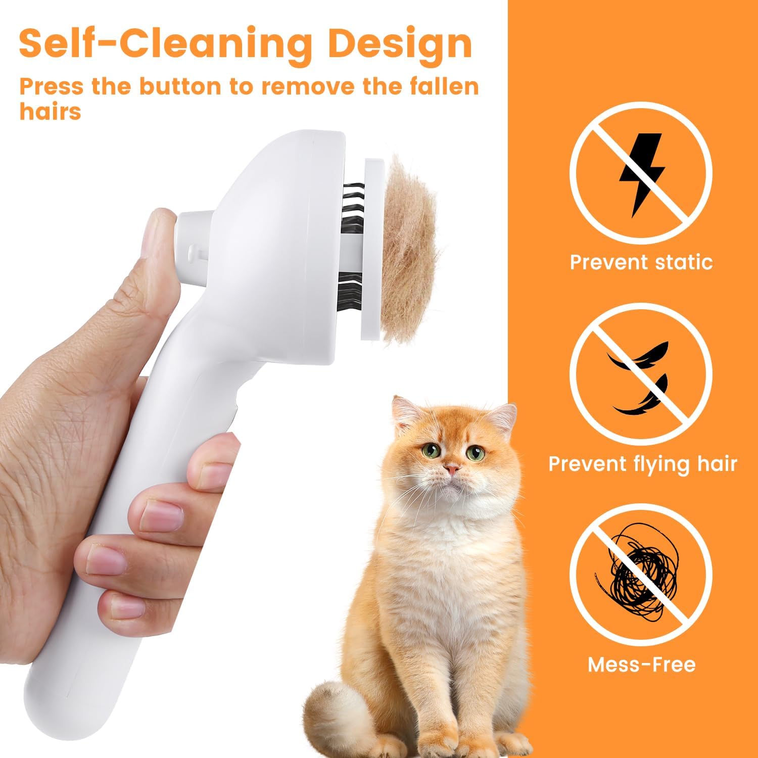 3‑in‑1 Cat Steam Brush – Pet Spray & Hair Removal Comb.
