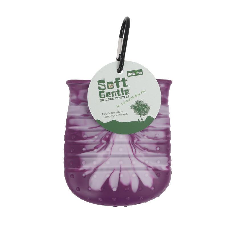 2-in-1 Dog Paw Cleaner Cup – Portable Pet Foot Washer Brush Bucket.