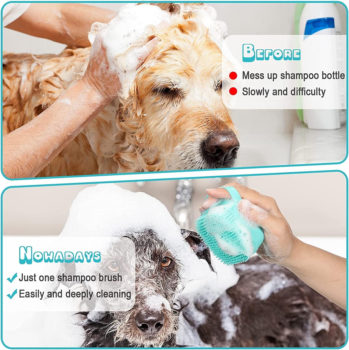 7PCS Premium Pet Grooming Kit for Dogs & Cats – Self Cleaning Slicker Brush, Nail Clipper, Flea Comb & Bath Grooming Set